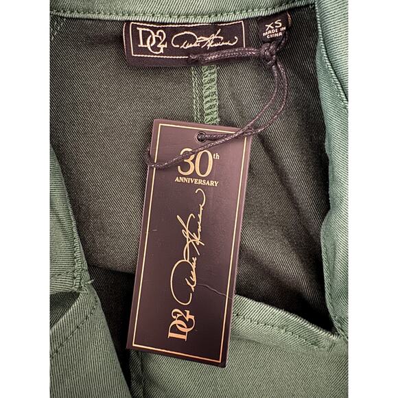 DG2 Diane Gilman Green Trench Jacket XS NWT Belted Cotton Blend 30th Anniversary - Picture 13 of 13